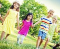 Children Kids Friendship Walking Happiness Concept