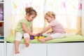 Children kids sisters play together Royalty Free Stock Photo