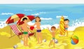 Children kids sunbathe swiming in the sea at summer Royalty Free Stock Photo