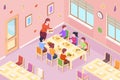 Children at kindergarten having meal. Royalty Free Stock Photo