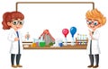 Children in lab coats Royalty Free Stock Photo