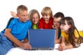 Children with laptop Royalty Free Stock Photo