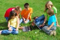 Children With Laptop Computers Royalty Free Stock Photo