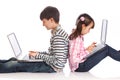 Children with laptops Royalty Free Stock Photo