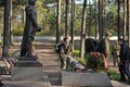 Children lay flowers at the tomb of the unknown soldier Royalty Free Stock Photo