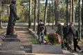 Children lay flowers at the tomb of the unknown soldier Royalty Free Stock Photo