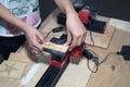 Children learn to make custom objects in fablab classes. Royalty Free Stock Photo