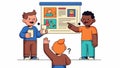 Children learning with chart and teacher illustration Royalty Free Stock Photo