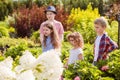 Children are learning planting and seedling outdoors