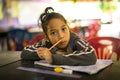 Children in lesson at school by project Cambodian Kids Care Royalty Free Stock Photo