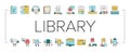 Children Library Read Collection Icons Set Vector . Royalty Free Stock Photo