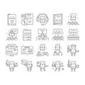 Children Library Read Collection Icons Set Vector . Royalty Free Stock Photo