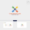 Children Life creative logo template illustration with business card