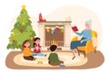 Children listen christmas stories