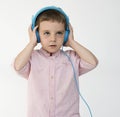 Children Listening Music Song Headphones Concept