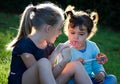 Children with lollipop candy Royalty Free Stock Photo