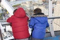 Children looking out from the London eye