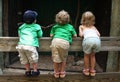 Children Looking over a Fence Royalty Free Stock Photo