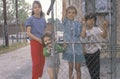 Children in a Los Angeles ghetto, CA Royalty Free Stock Photo