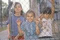 Children in a Los Angeles ghetto, CA Royalty Free Stock Photo