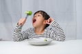 Children love to eat vegetables. Royalty Free Stock Photo