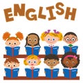 Children making an English study