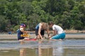 children making sand castles Royalty Free Stock Photo