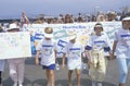 Children marching at environmental rally, Los Angeles, California