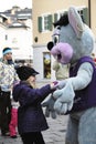 Children with mascot