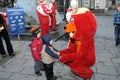 Children with mascots Royalty Free Stock Photo