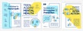 Children mental health blue and yellow brochure template