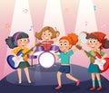 Children music band playing music instrument Royalty Free Stock Photo