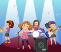 Children music band playing music instrument Royalty Free Stock Photo