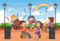 Children music band playing music instrument Royalty Free Stock Photo