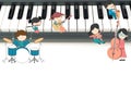 Children music school composition illustration