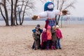 Children near the effigy Maslenitsa