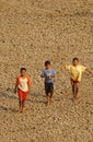 Children near the storage reservoir Dawuhan, Wonoasri, Madiun