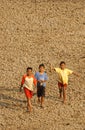 Children near the storage reservoir Dawuhan, Wonoasri, Madiun