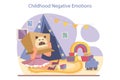 Children negative emotions. Little girl expressing anger or irritation. Royalty Free Stock Photo