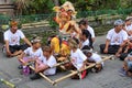 Children with a devil doll from the underworld, Nyepi New Years Eve,Bali, Indonesia Royalty Free Stock Photo