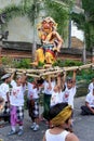 Children with devil doll, New Years Eve (Nyepi),Bali, Indonesia Royalty Free Stock Photo