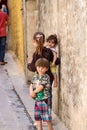 Children of the Old city of Aleppo in Syria after ISIS was defeated Royalty Free Stock Photo