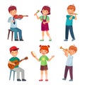 Children orchestra play music, musical and gifted Royalty Free Stock Photo