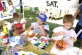 Children painting at art festival