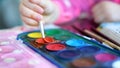 Children painting creativeness horizontal background paintbrush palette