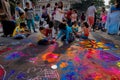 Children painting Park Street, Kolkata