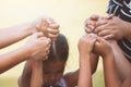 Children and parent holding hands and playing together Royalty Free Stock Photo