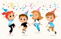 Children party kids fooling around. Birthday bash Royalty Free Stock Photo