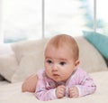 Children, people, infancy and age concept - beautiful happy baby Royalty Free Stock Photo