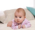 children, people, infancy and age concept - beautiful happy baby Royalty Free Stock Photo